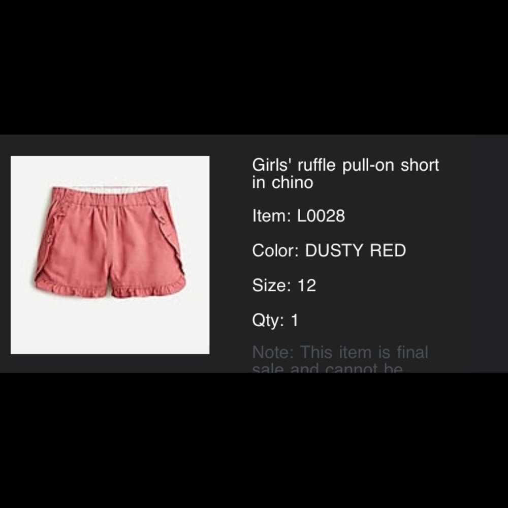 Jcrew girls ruffle pull on shorts